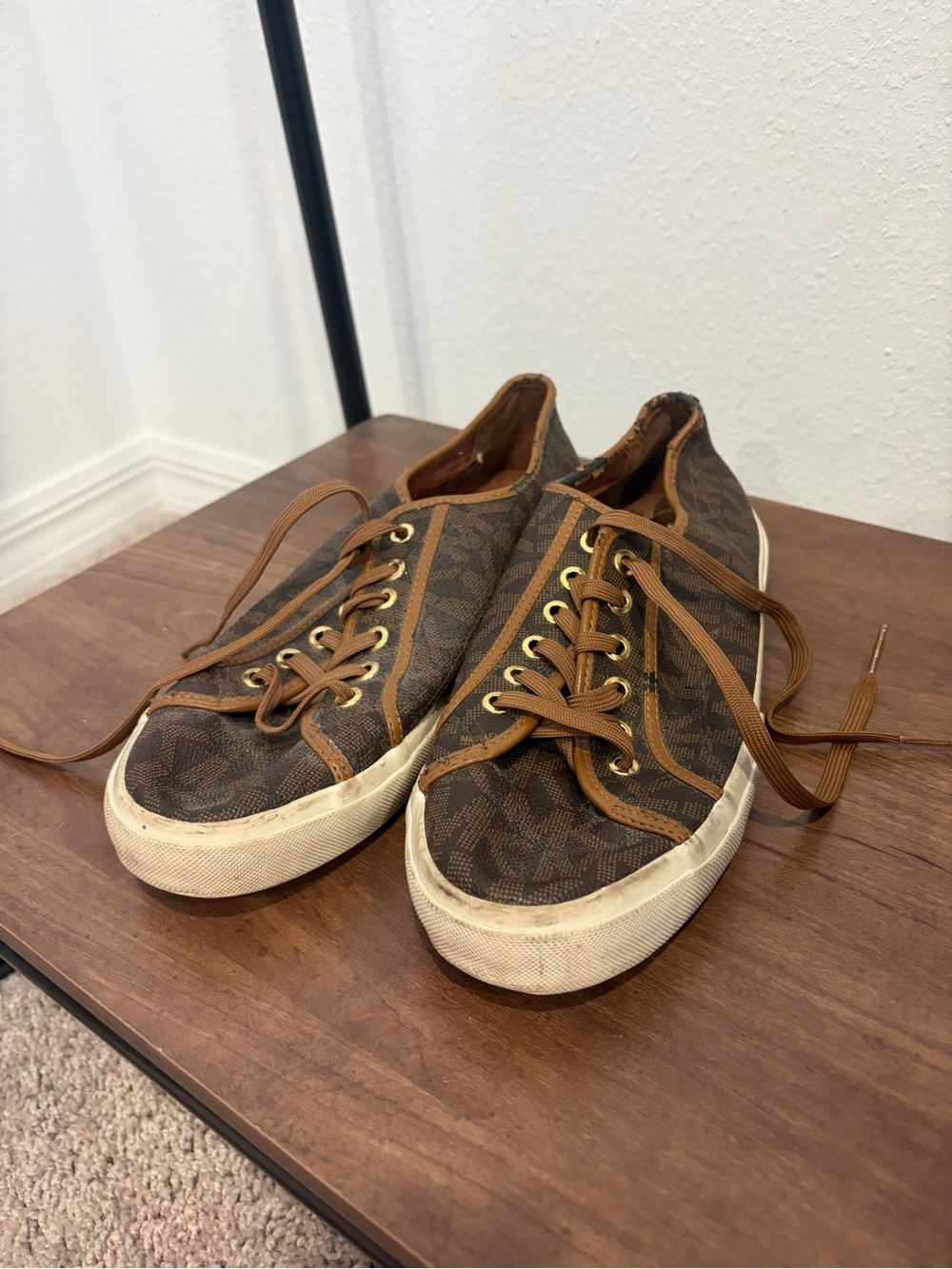 Michael Kors Brown Logo-Print Low-Top Sneakers